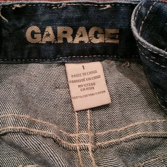 Garage Distressed Denim Short Overalls - Picture 3 of 4